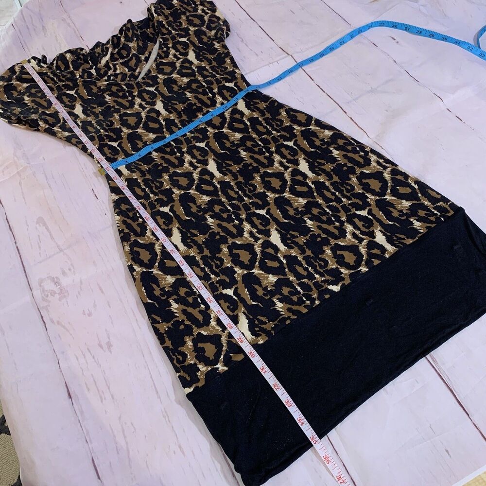 Diane Von Furstenberg DVF DRESS 100% Silk Leopard Animal Print Bodycon 8 Medium - Picture 12 of 16